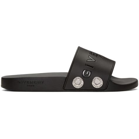 givenchy slides black rivets|givenchy sandals size 35.